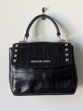 Michael Kors Mini Karla | Leather Croc Embossed Studded bag
